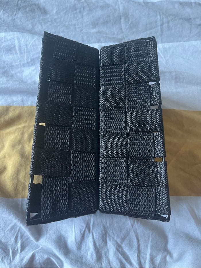 Lot de 2 paniers de rangement noirs - photo numéro 2