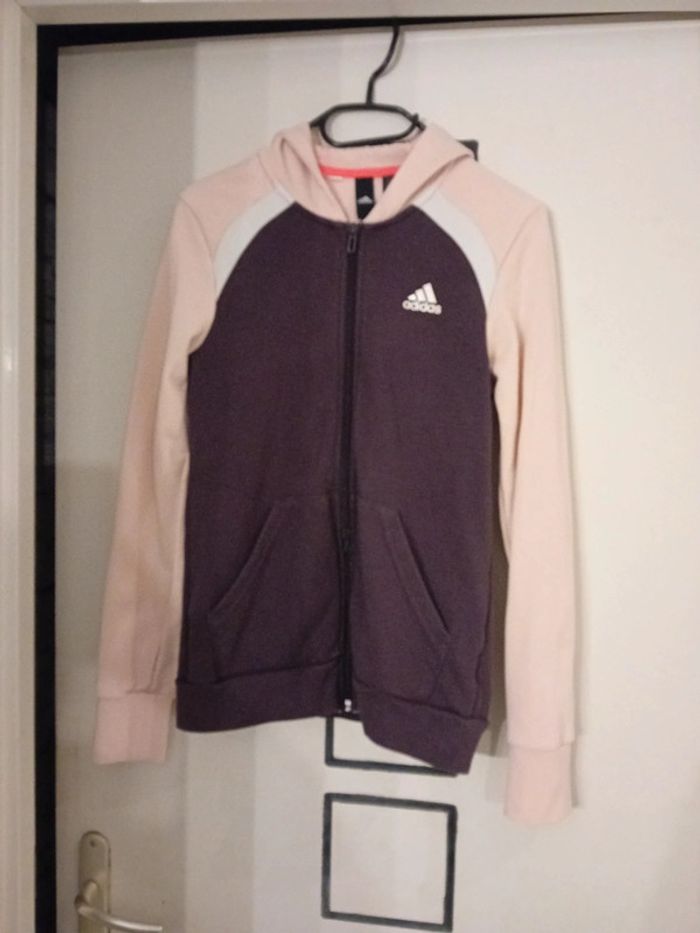 Veste Adidas Fille 13/14 ans Rose Violet Blanc