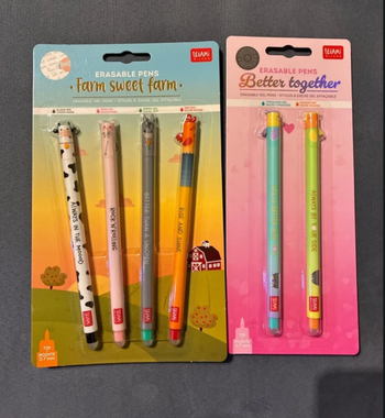 Vends lot de stylos Legami : -série limitée saint Valentin 2026 -série la ferme été 2025