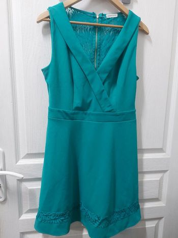 Robe cache cache 40 turquoise, dentelle