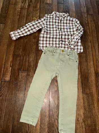 Chemise sergent major et jeans Zara 3 ans