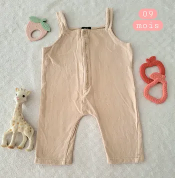 Salopette beige mixte 09mois