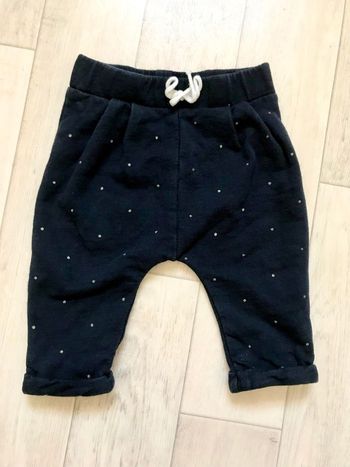 Pantalon bleu marine à pois 6mois (Kiabi)