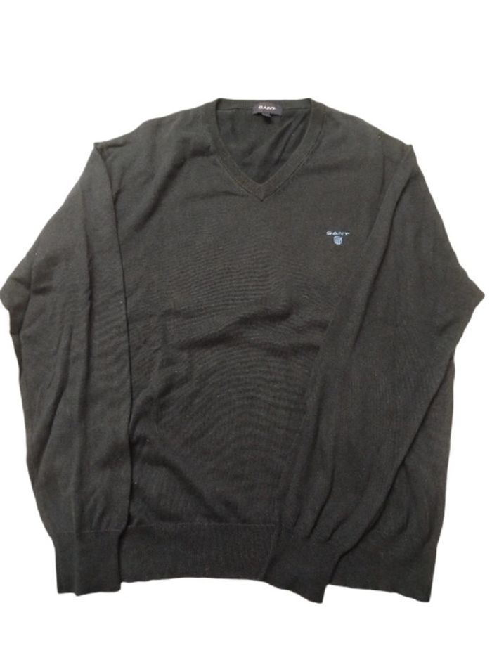 Pull fin col V noir - Gant - XL