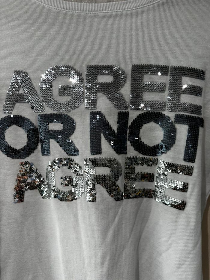 Caroll t-shirt blanc manches longues strass - photo numéro 2