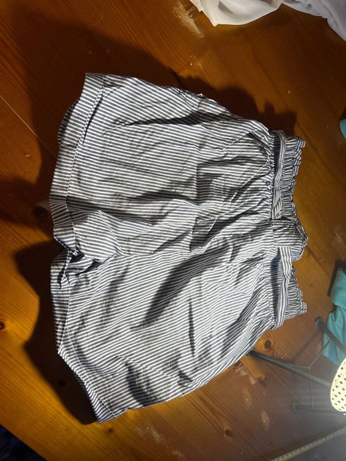 Short taille haute rayures bleu blanc S - photo numéro 4