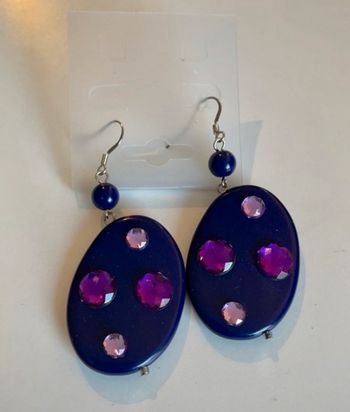 Boucles d’oreille fantaisie « violette»