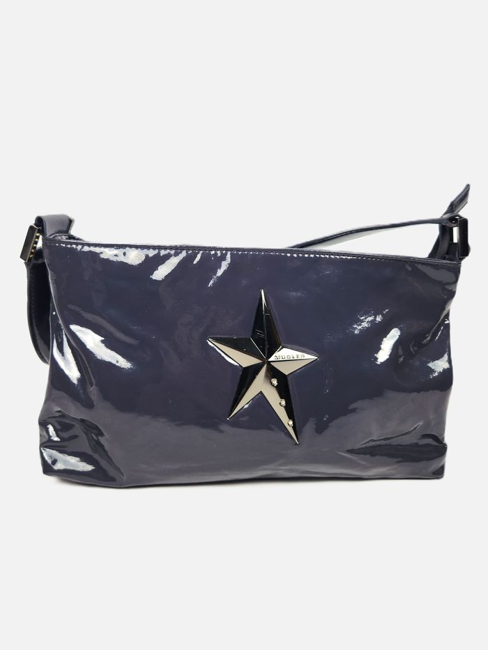 Sac à Main Thierry Mugler Vintage en Cuir Verni Violet