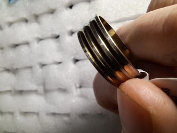 Bague acier inoxydable dorées