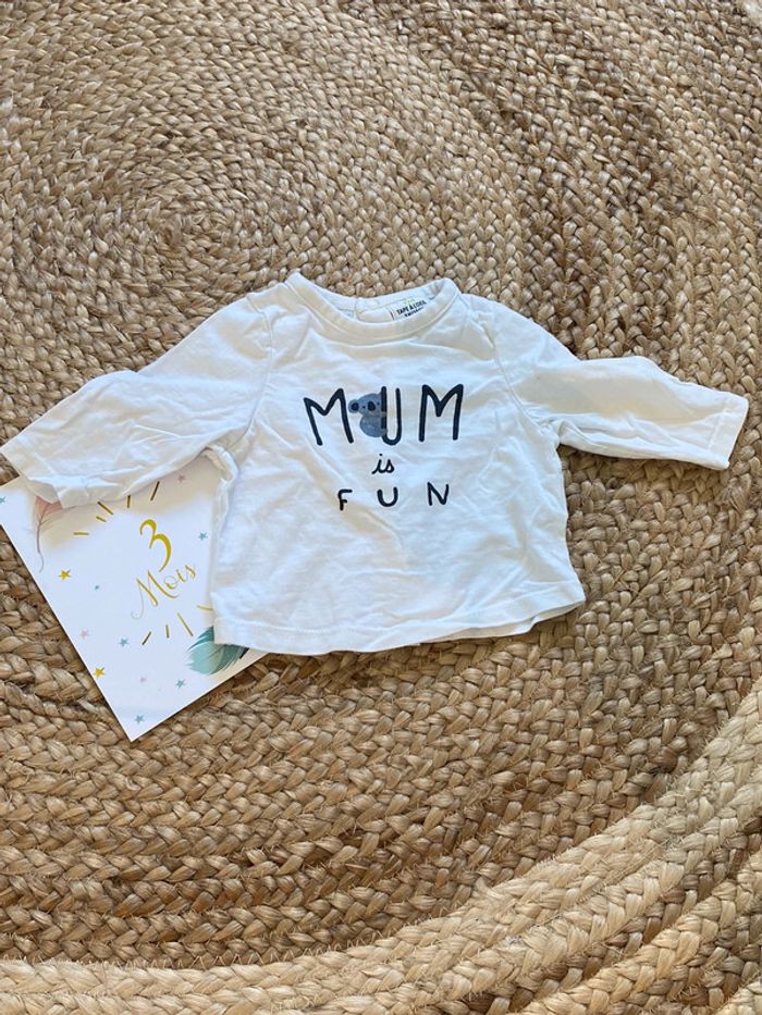 Lot de 2 T-shirts manches longues 3 mois - photo numéro 4