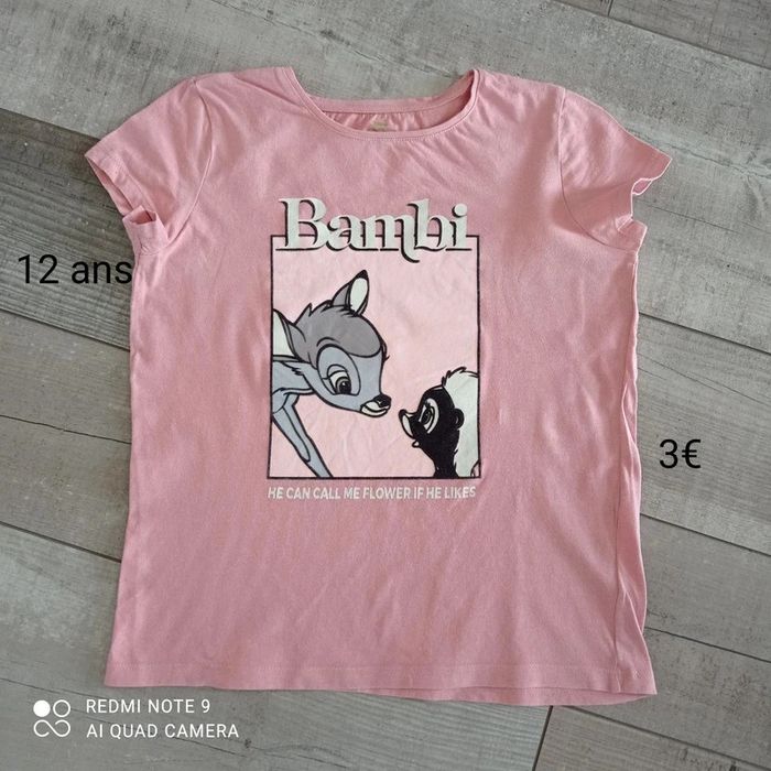 Tee shirt manches courtes 12 ans fille