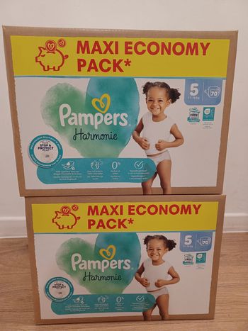 2 cartons Pampers harmonie MaxiEcoPack Taille 5 - carton de 70 couches