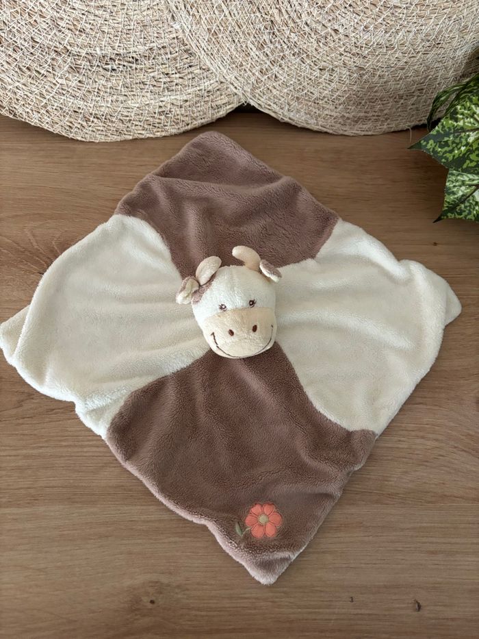 Doudou plat vache daisy marron écru jollybaby - photo numéro 2