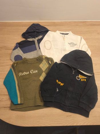Lot sweat zippé et pull 18 mois