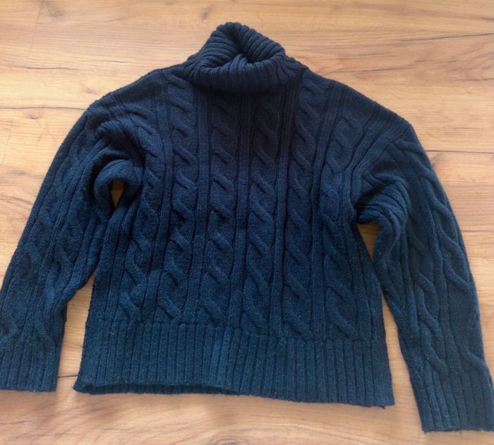 Pull col roulé bleu marine - photo numéro 2