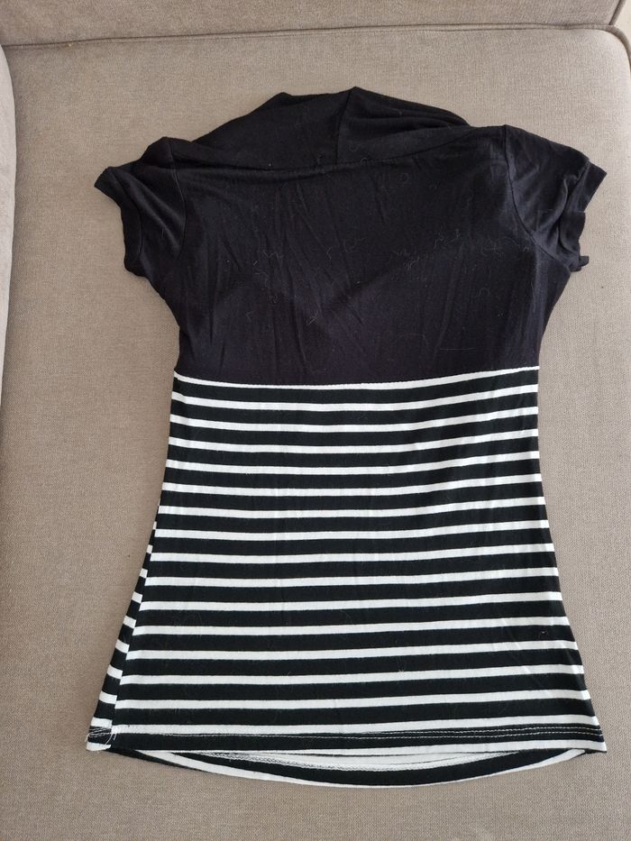 Haut rayé avec faux gilet noir Made in Italy - photo numéro 9