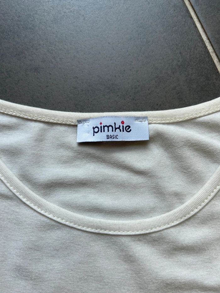 T-shirt manches courtes 2 en 1 crème marron femme pimkie - photo numéro 3