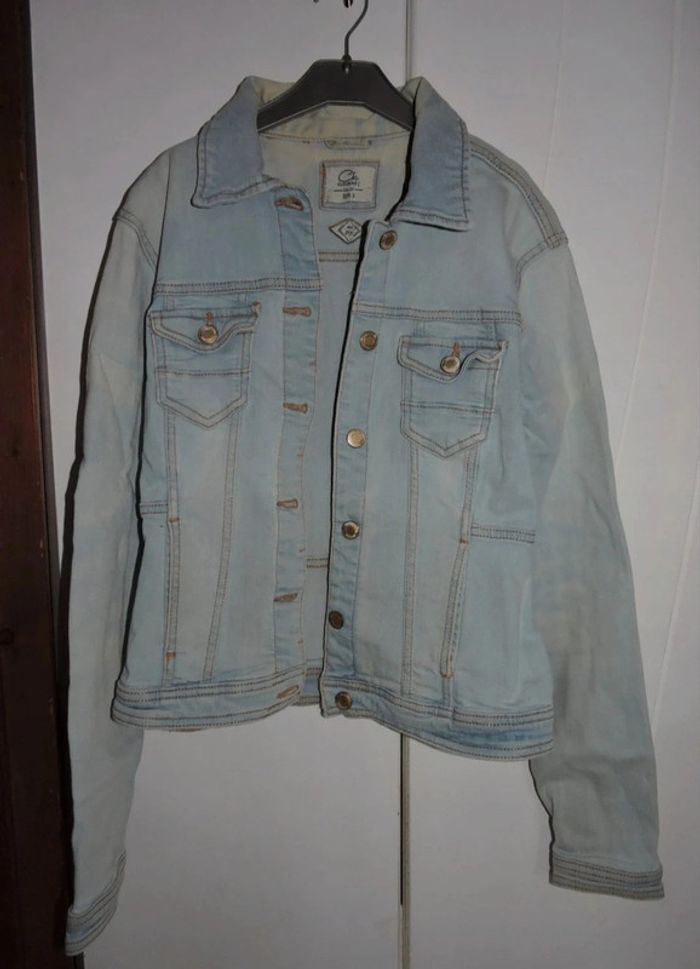 Veste en jean bleu clair