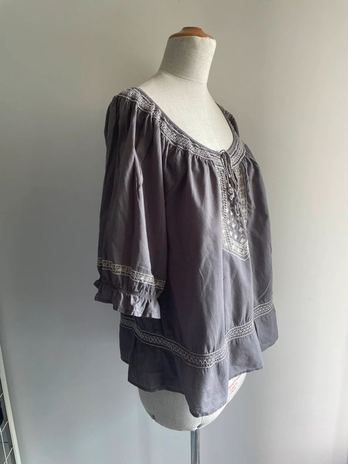 Blouse grise brodée Bandolinoblu L