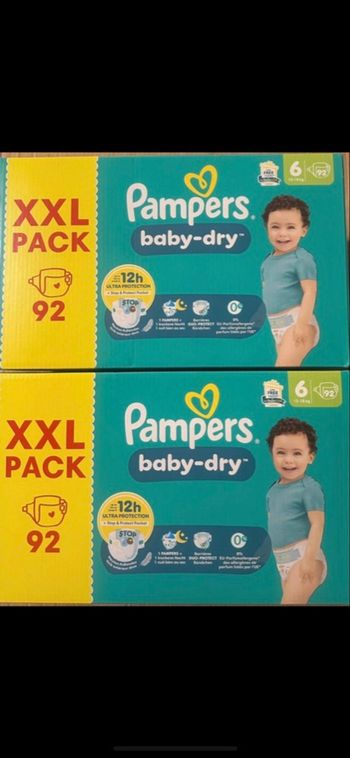2 cartons de couches Pampers taille 6
