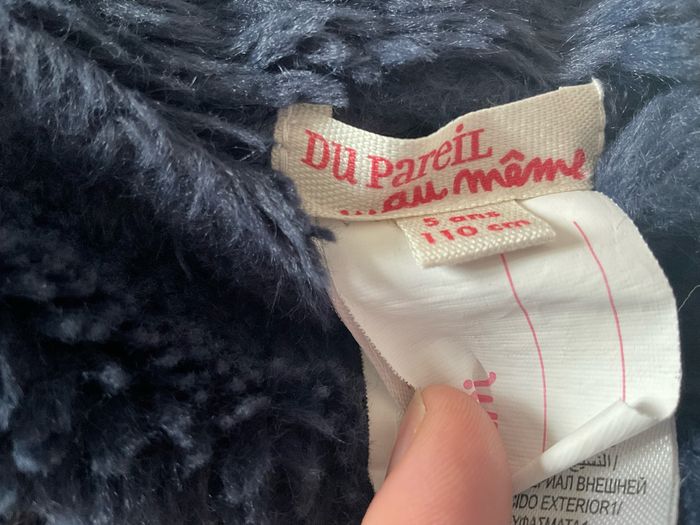 Manteau d’hiver bleu marine capuche 5 ans - photo numéro 2