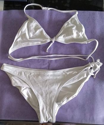 Maillot de bain blanc et argenté - 2 pièces