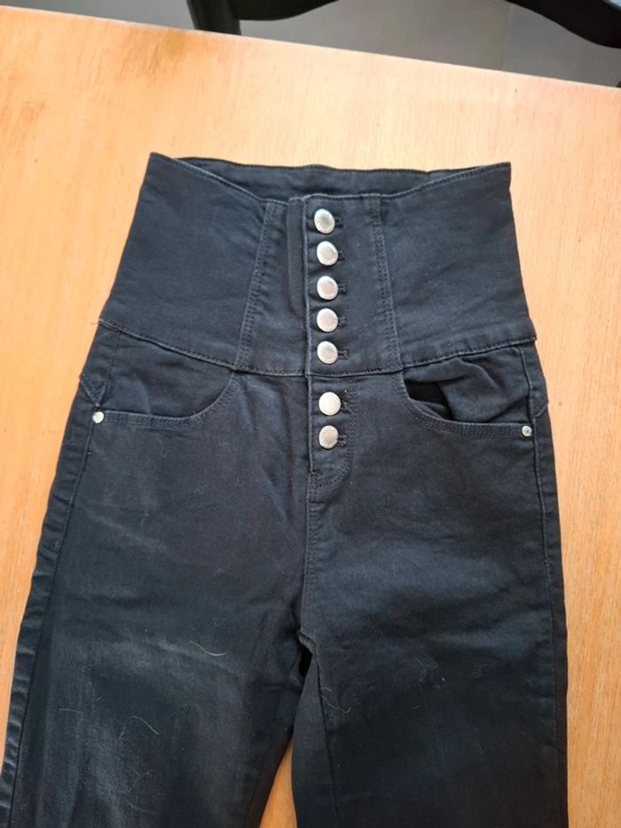 Pantalon taille haute skinny noir neuf taille 32 - photo numéro 2