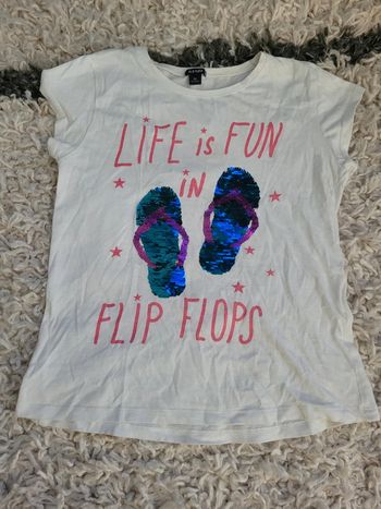 T-shirt tongs sequins réversibles 8 ans