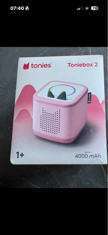 Toniebox 2 rose neuve sous blister avec facture et garantie 2 ans +figurine raiponce