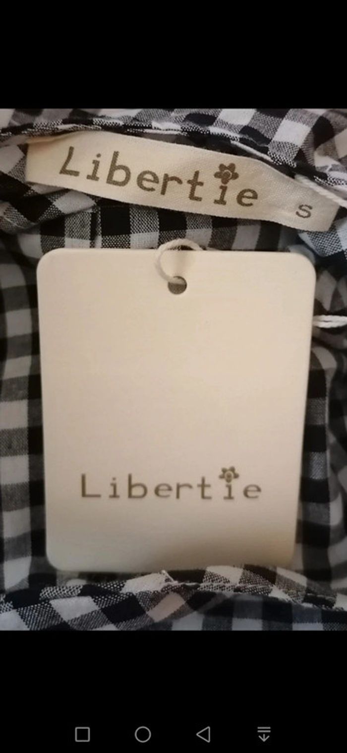 Robe vichy / petits carreaux noir blanc Taille S Libertie - photo numéro 11