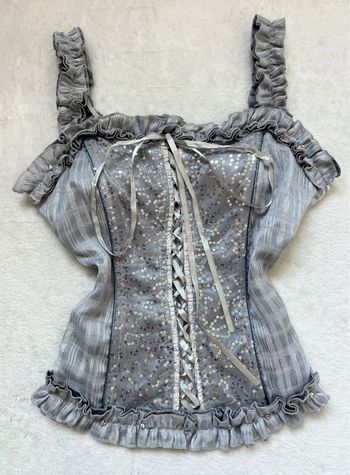 Top type bustier lacets sequins Coquette y2k vintage - Taille M