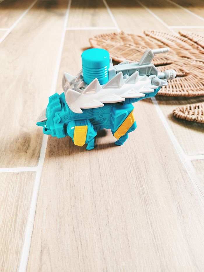 🙅 Power rangers dino charge gros zord dinosaure Ankylsaure bleu turquoise marque bandai - photo numéro 3