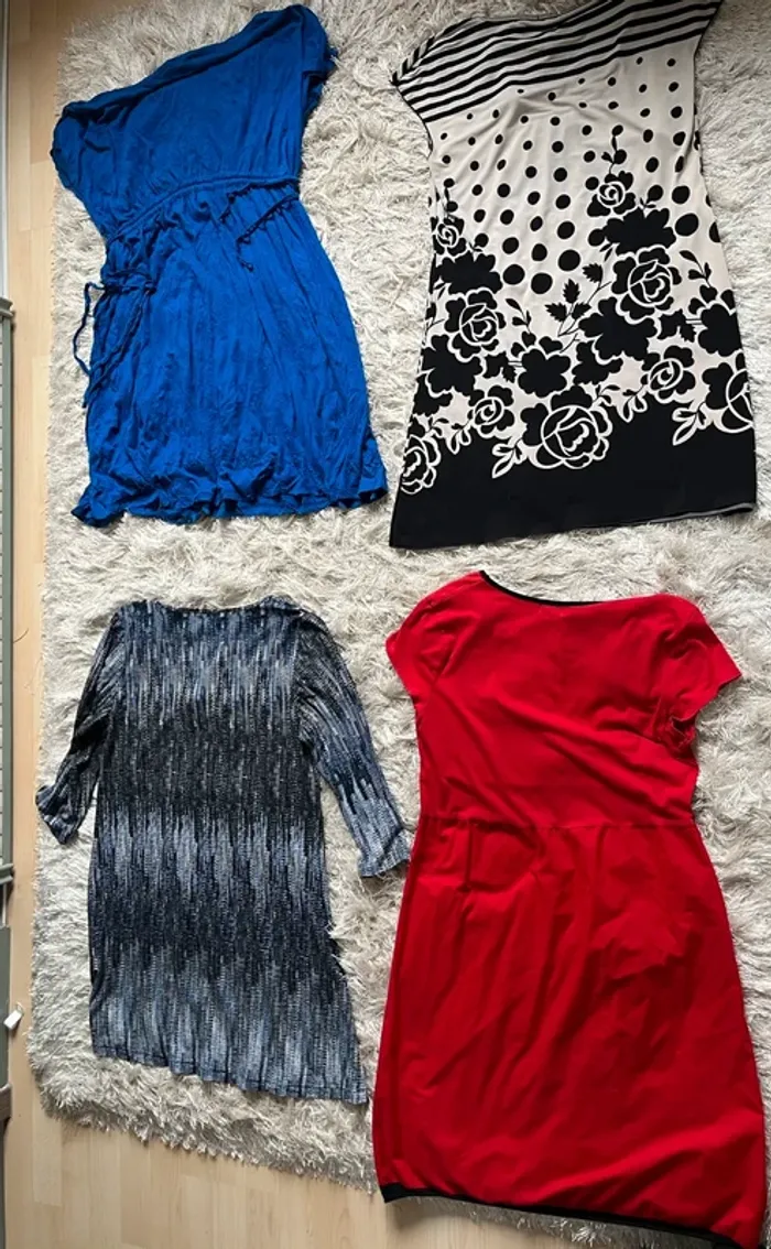 Lot de 4 robes vintage taille L - idéal revente friperie - photo numéro 2