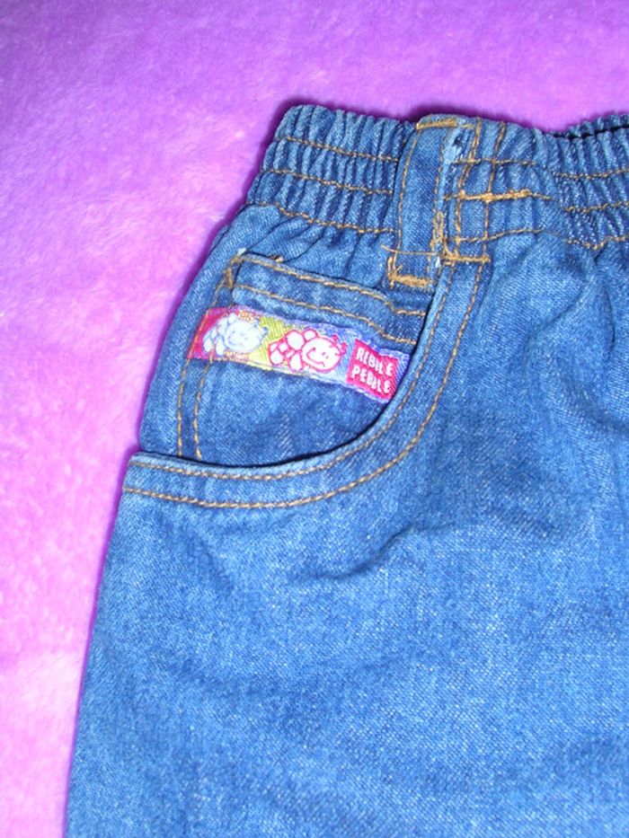 pantalon en jeans bleu "rebble pebble" 6 mois - photo numéro 2