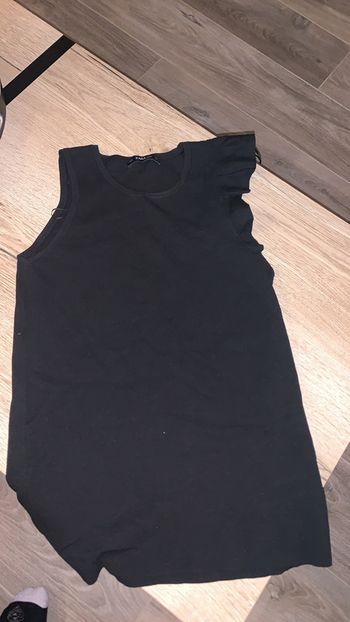 Debardeur noir manche dépareillée Zara