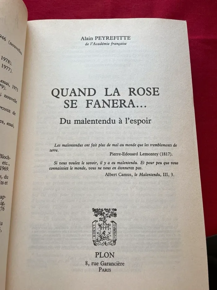 Quand la rose se fanera -Alain Peyrefitte - photo numéro 3
