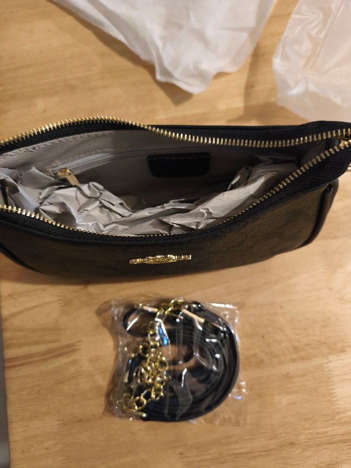 Sac Coach Signature Marron Noir Neuf – Bandoulière Cuir & Logo Doré - photo numéro 3