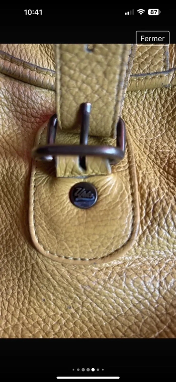 Véritable sac besace vintage #upla moutarde - photo numéro 5