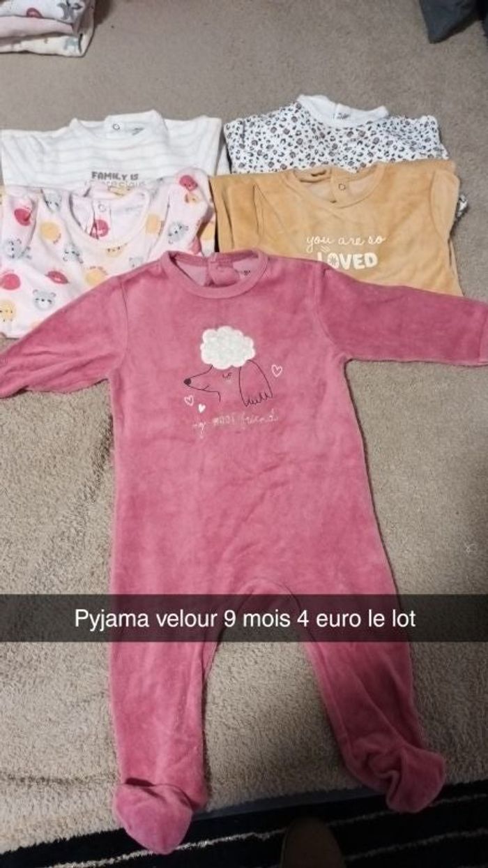 Pyjama velour fille