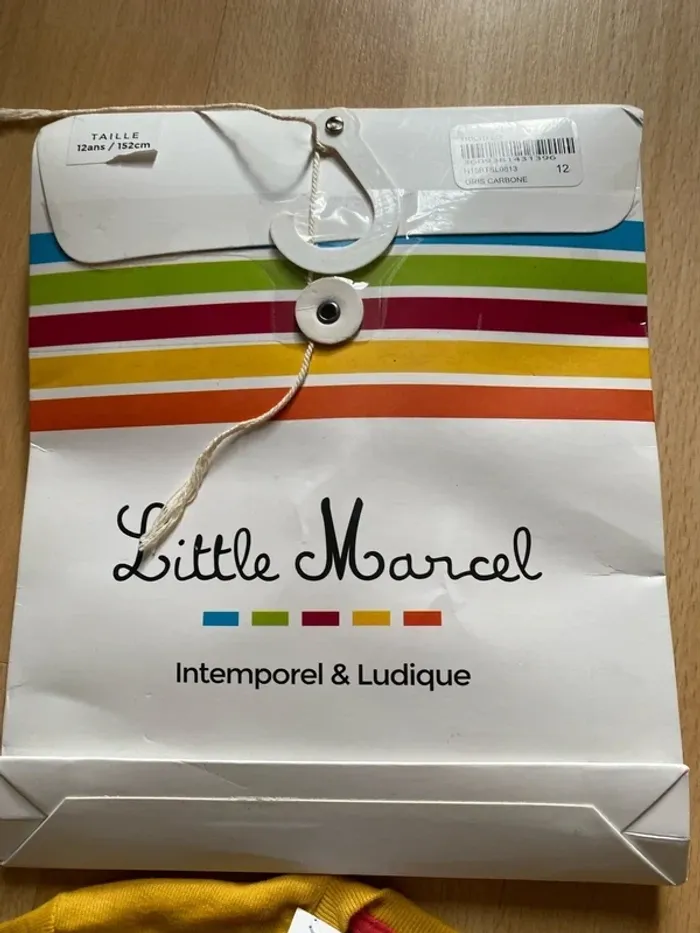 Lot de 3 tee shirts T-shirt manches longues taille 12 ans Neufs Marque Little Marcel - photo numéro 6