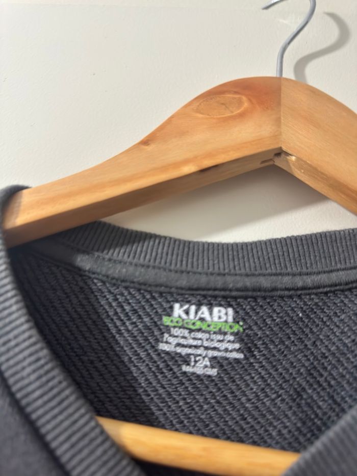 Sweatshirt Kiabi gris et bleu - photo numéro 2