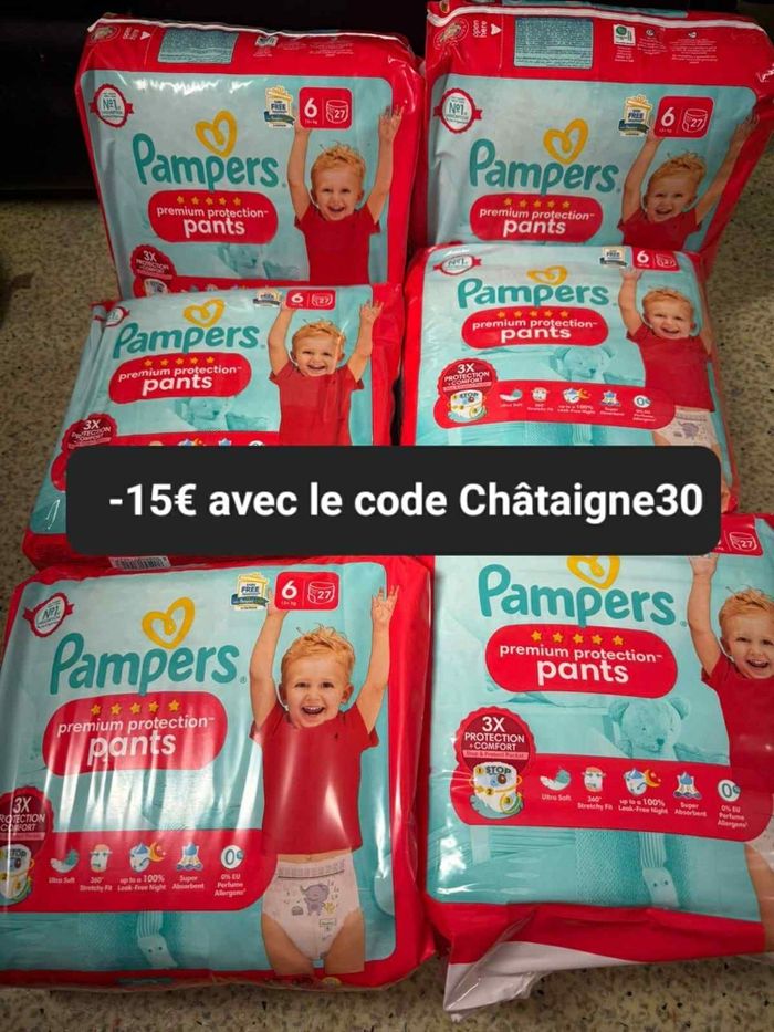 Six pack de couches Pampers taille 6 premium