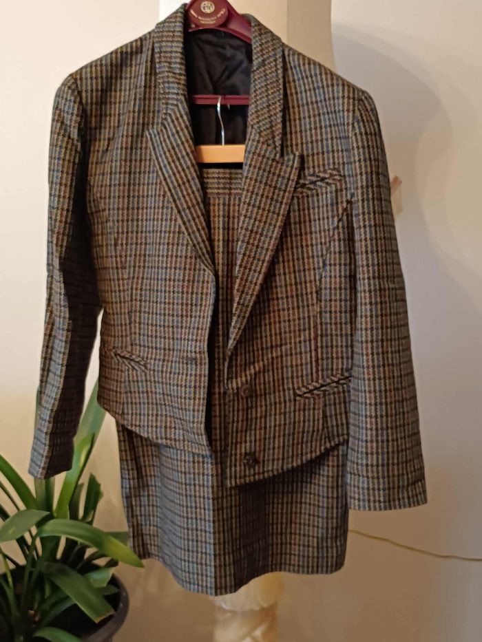 Ensemble tailleur et jupe tweed vintage taille 38