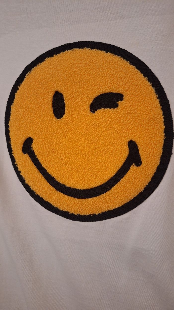 Tee-shirt manches longues crème Smiley World - photo numéro 3