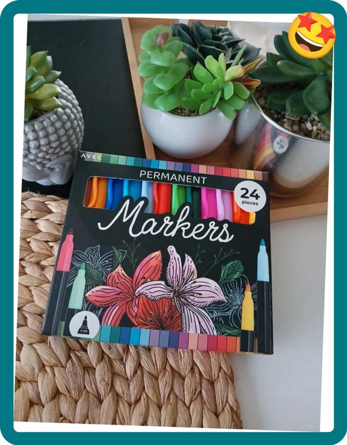 Lot de 24 Crayons Feutres de Permanents Markers Neuf🎁🌿 - photo numéro 7
