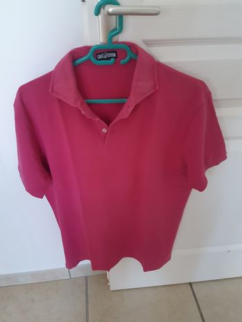 Polo manches courtes rose fuchsia / taille L / Café coton
