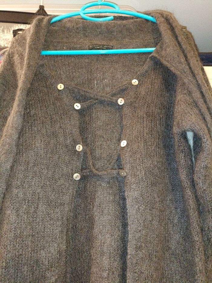 Gilet femme, Eliane et Lena, mohair majoritaire, taille 40 - photo numéro 4