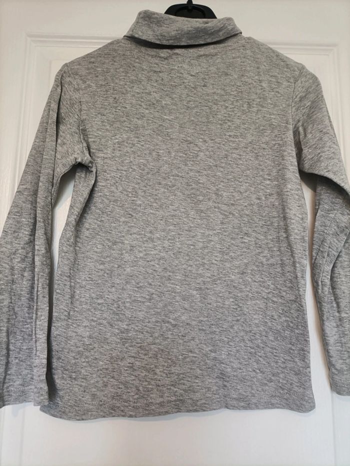 Tee shirt gris col roulé 10 ans - photo numéro 3