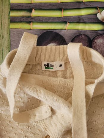Salopette laine beige 1 mois