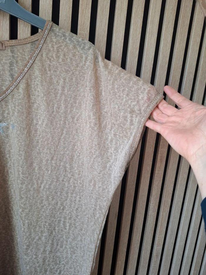 Blouse fluide beige Taille unique - photo numéro 3